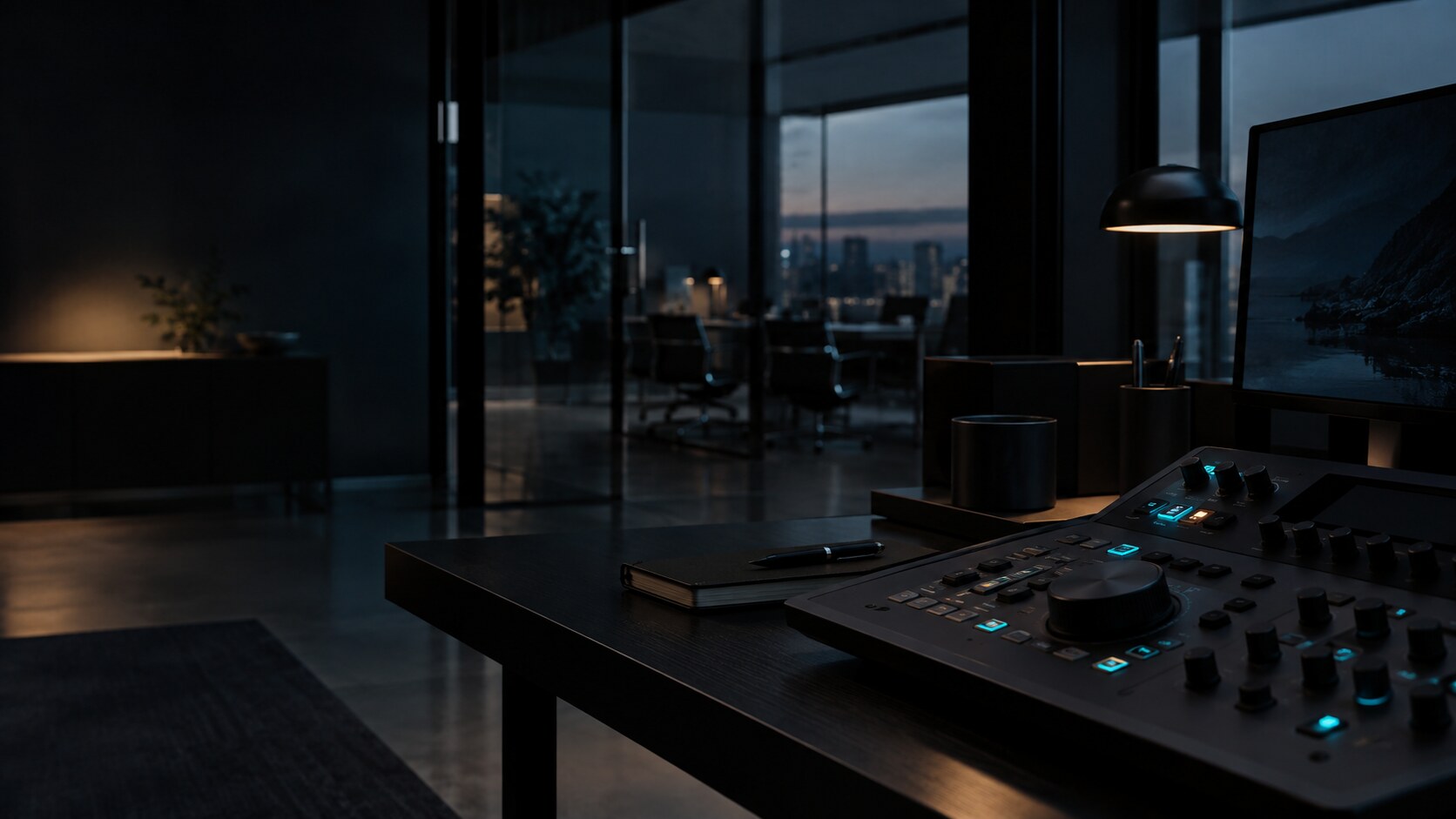 Operations console in a refined dark workspace